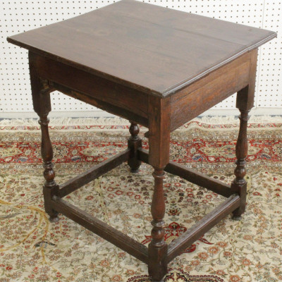 English Baroque Style Oak Side Table