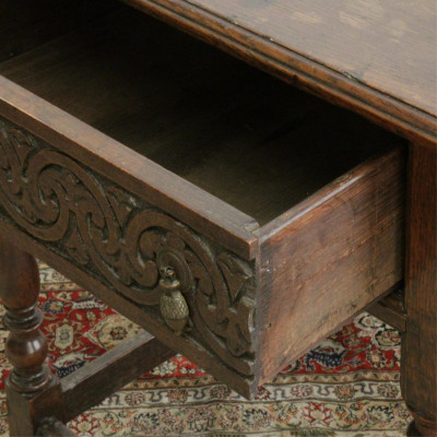 English Baroque Style Oak Side Table