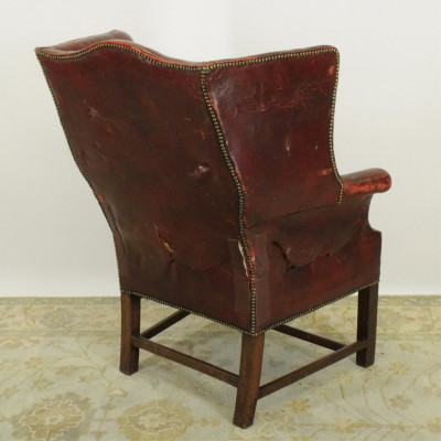 18th C. George III Mahogany Wing Chair