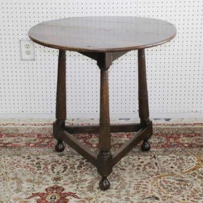 Image for Lot George III Oak Cricket Table