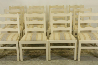 Image for Lot 12 Georgian Style Cream Dining Chairs, poss Whitby