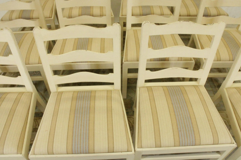 12 Georgian Style Cream Dining Chairs, poss Whitby