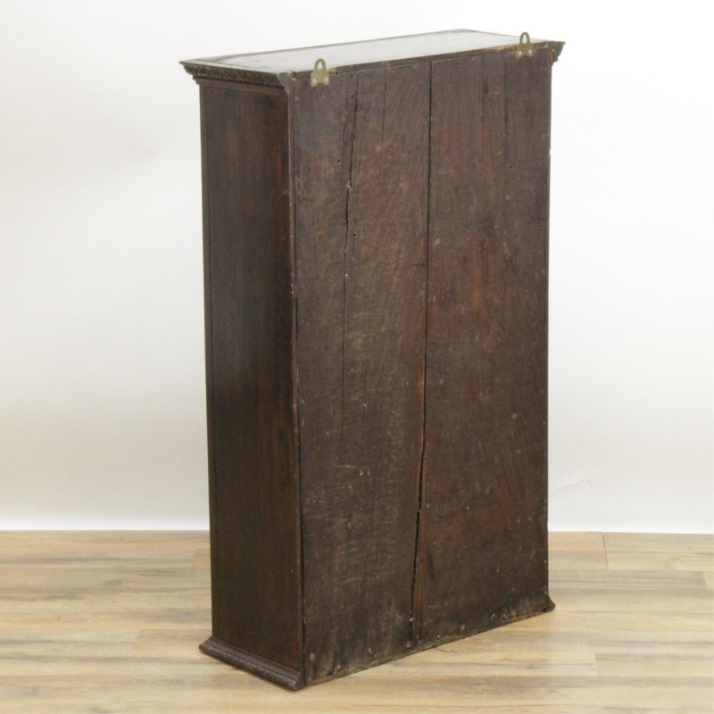 Diminutive 19th C. English Carved Oak Cabinet