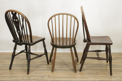 Matched Set of 6 Windsor Ash Side Chairs, 19th C.