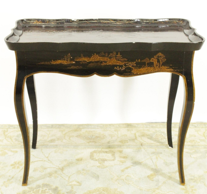 Rococo Style Chinoiserie & Lacquered Table