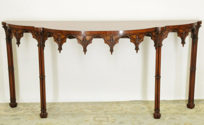 Image for Lot Gothic Revival Mahogany Serving Table