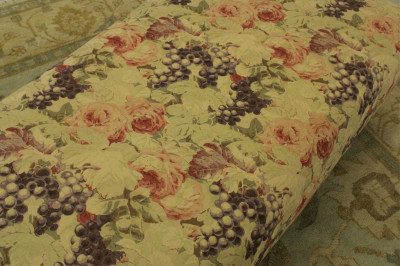 English Style Bennison Fabric Upholstered Ottoman