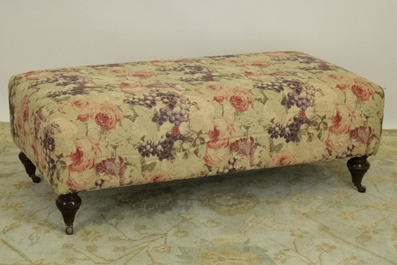 English Style Bennison Fabric Upholstered Ottoman