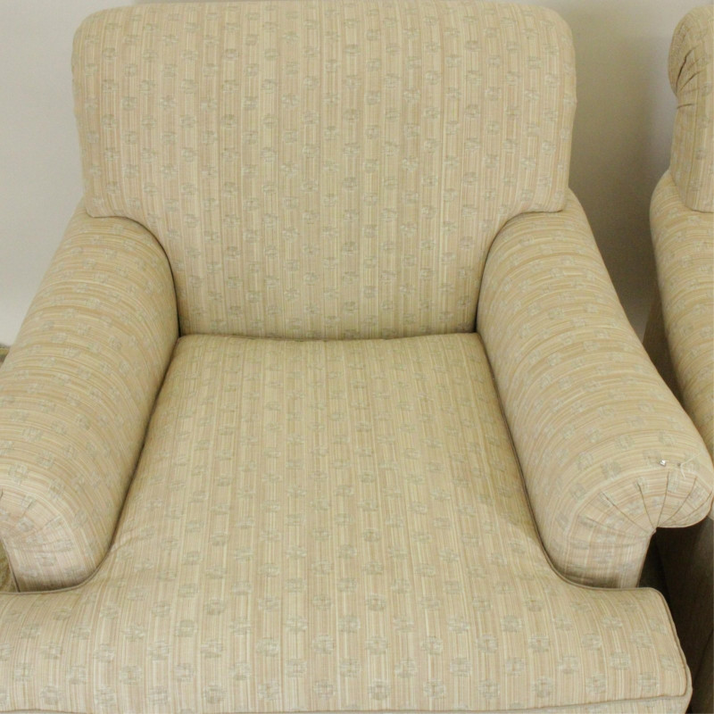 Pr Custom Club Chairs, Jed Johnson fabric
