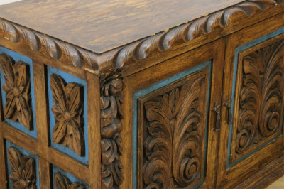 Mexican Artisan Carved Cabinet, Mid 20th C