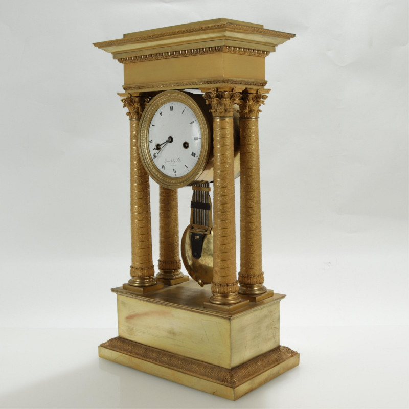 Empire Ormolu Portico Clock, Gaston Jolly/Thomire