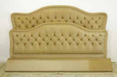 Image for Lot Custom Leather Upholstered King Size Bed