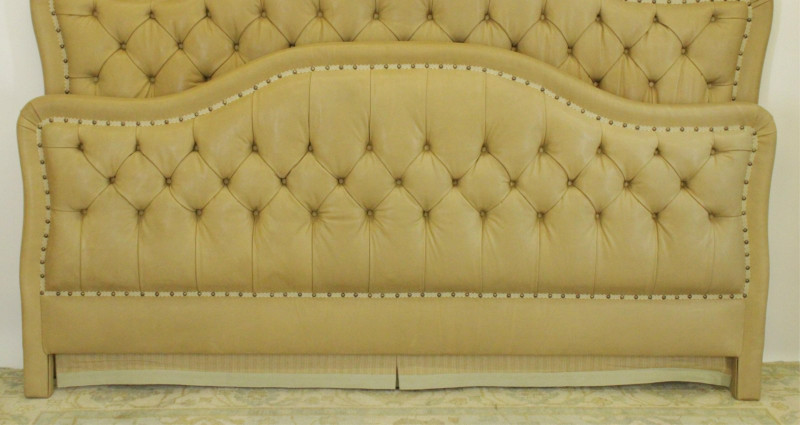 Custom Leather Upholstered King Size Bed