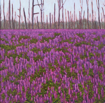 Thomas Sarrantonio - Pair of Field with Purple Flowers paintings