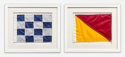 Group of 4 Framed Maritime Flags