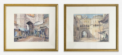 Image for Lot John Drummond - Pair of 2 Indian Street Compositions