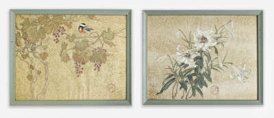 Two Japanese Watercolors on Silk