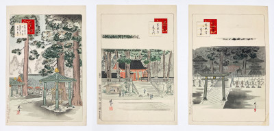 Group of 6 Japanese Architectural Woodblock Prints