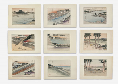 Image for Lot Group of 9 Japanese Woodblock Prints