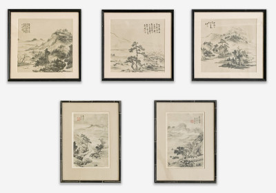 Artist Unknown - Group of 5 Chinese Landscape Paintings