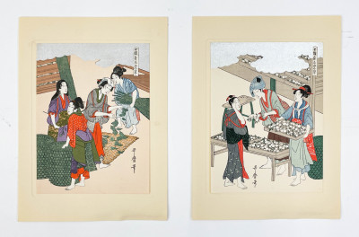 Image for Lot Kitagawa Utamoro - Pair of Woodblock Prints