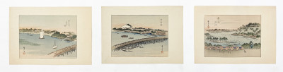 Group of 8 Japanese Woodblock Prints with Poem