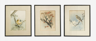 Group of 3 Japanese Nature Paintings