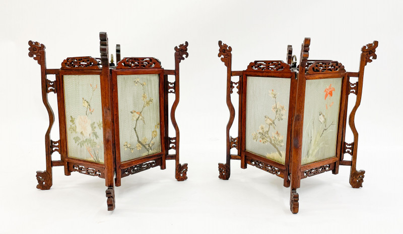 Pair of Chinese Lanterns with Dragon Wall Mounts