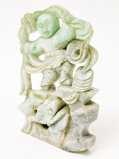Image for Lot Chinese Jadeite Carved Figure of Boy