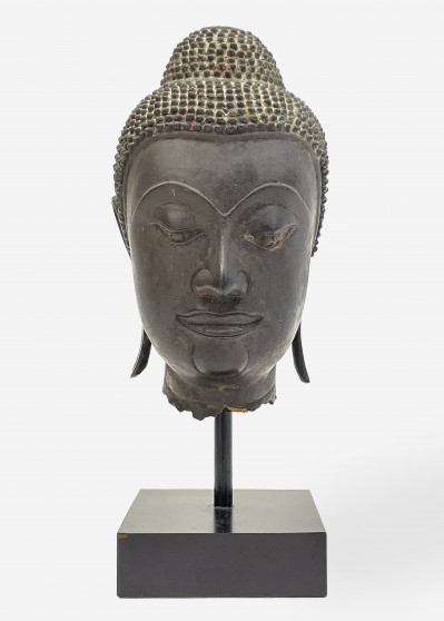 Image for Lot Thai Bronze Sukhothai Style Buddha Head