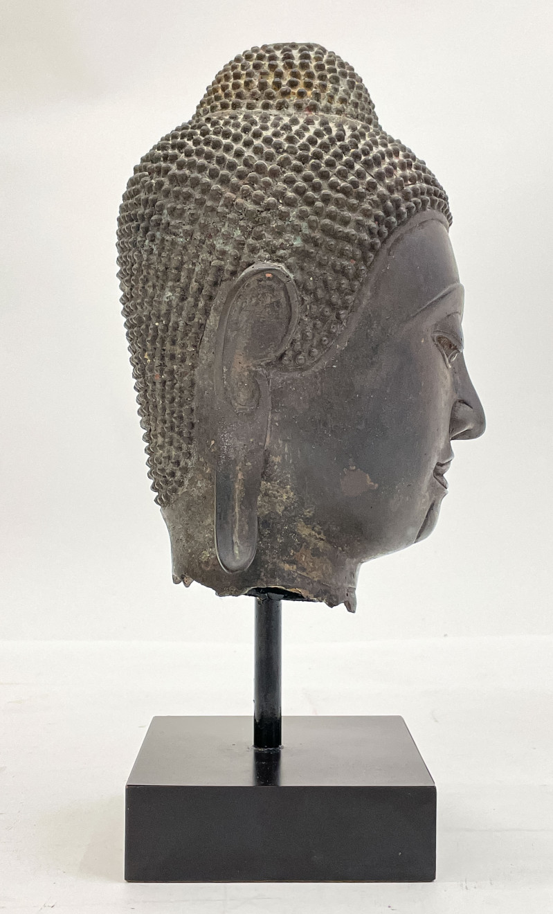 Thai Bronze Sukhothai Style Buddha Head