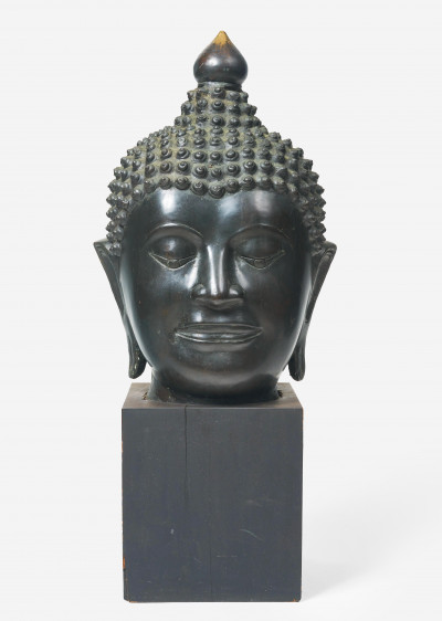Image for Lot Large Thai Bronze Buddha Head