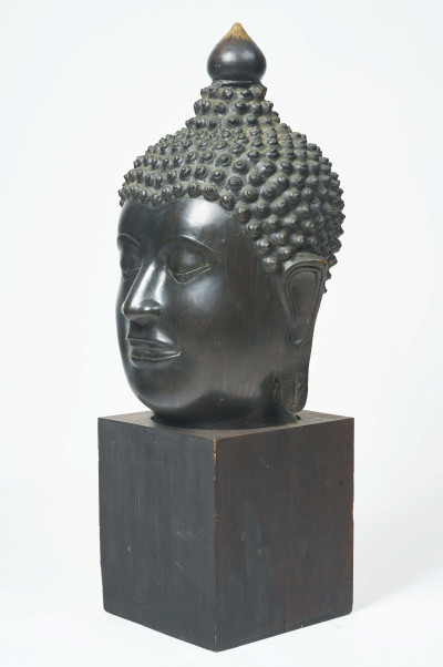 Large Thai Bronze Buddha Head