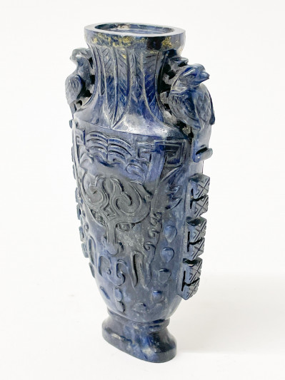 Chinese Carved Sodalite Vase