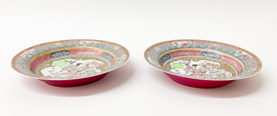 Pair of Chinese Famille Rose Ruby-Back Plates