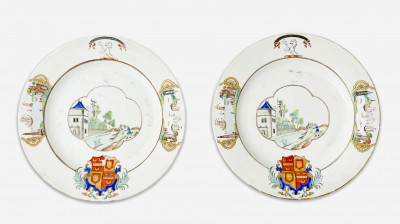 Image for Lot Pair of Chinese Export Soup Plates