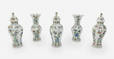 Image for Lot Chinese Famille Verte Five Piece Garniture