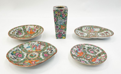 Group of 8 Chinese Porcelain Famille Rose Dishes and Vessels