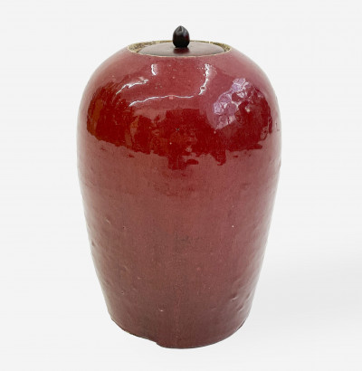 Chinese Copper Red Glazed Jar and Cover