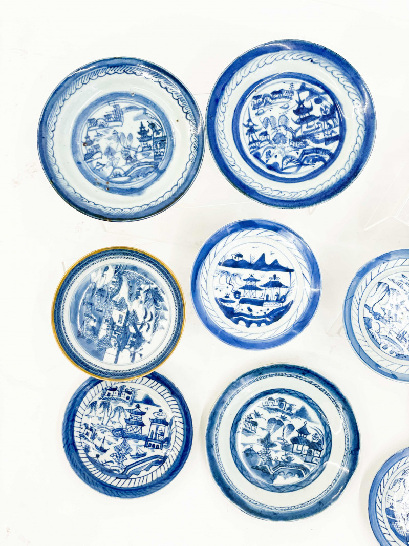 Group of Chinese Export Porcelain Blue and White Dishes