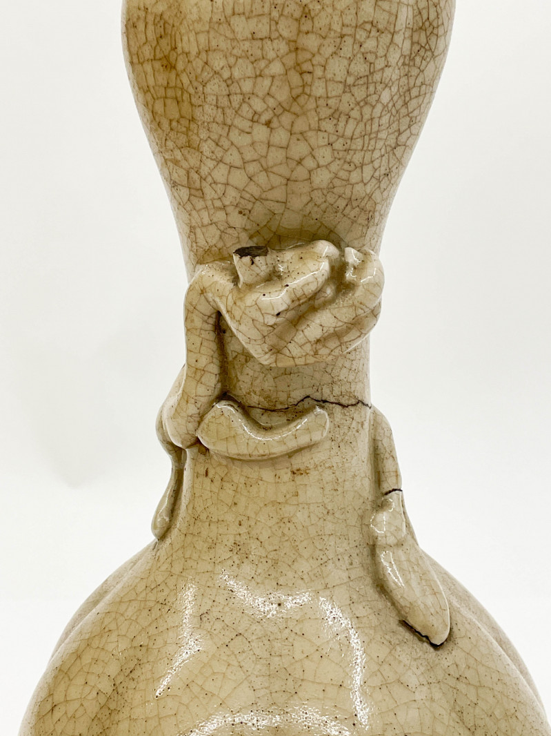 Chinese Song Style Crackleware vase mounted as a Lamp