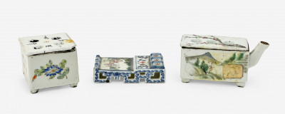 Image for Lot Three Chinese Porcelain Desk Articles