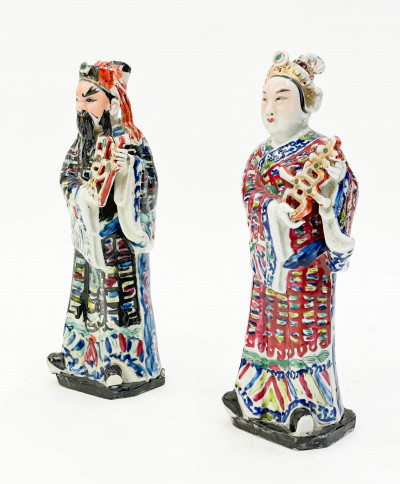 Two Chinese Porcelain Daoist Figures