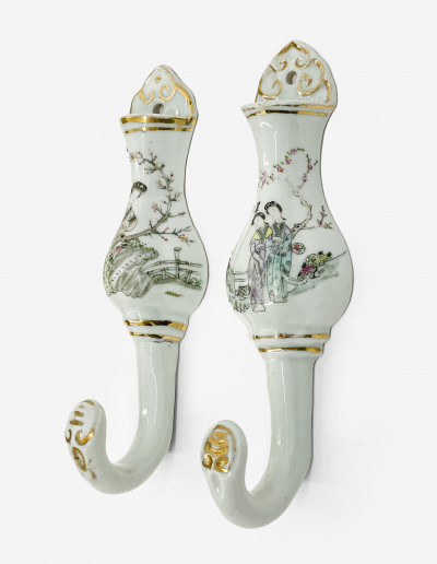 Two Chinese Porcelain Wall Pockets