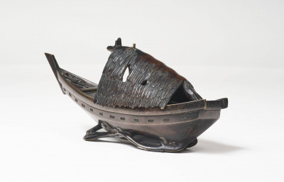 A Bronze Sampan Boat Model