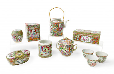 Image for Lot Group of Chinese Rose Medallion Dishware