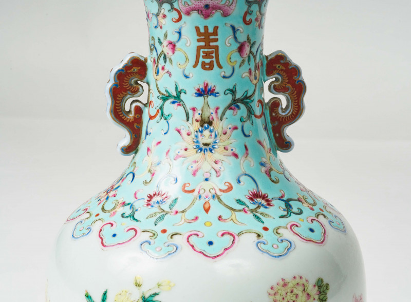 A Daoguang Porcelain Famille Rose Vase