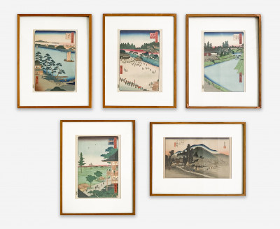 Image for Lot Utagawa Hiroshige - Group of 5 Japanese Woodblock Prints