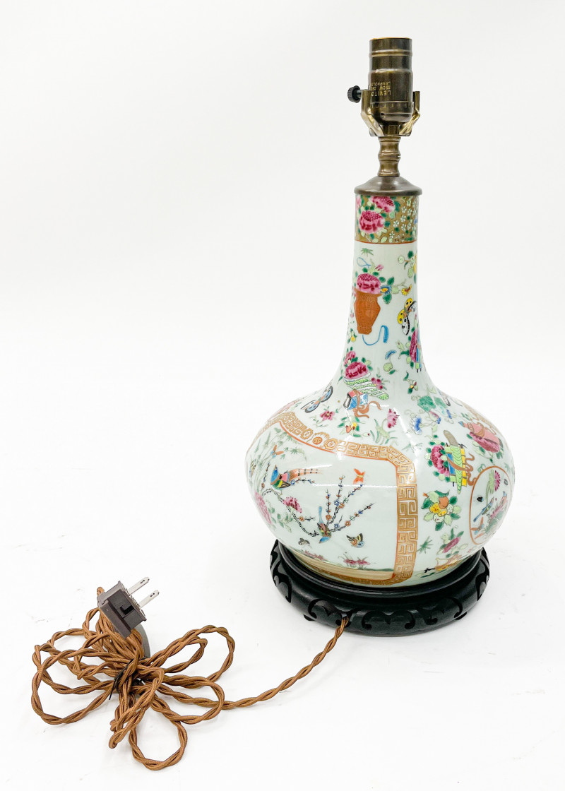 Chinese Porcelain Famille Rose Vase mounted as Lamp