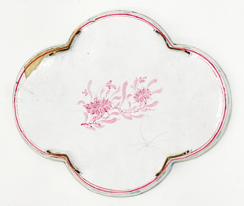 Two Chinese Canton Enamel Trays
